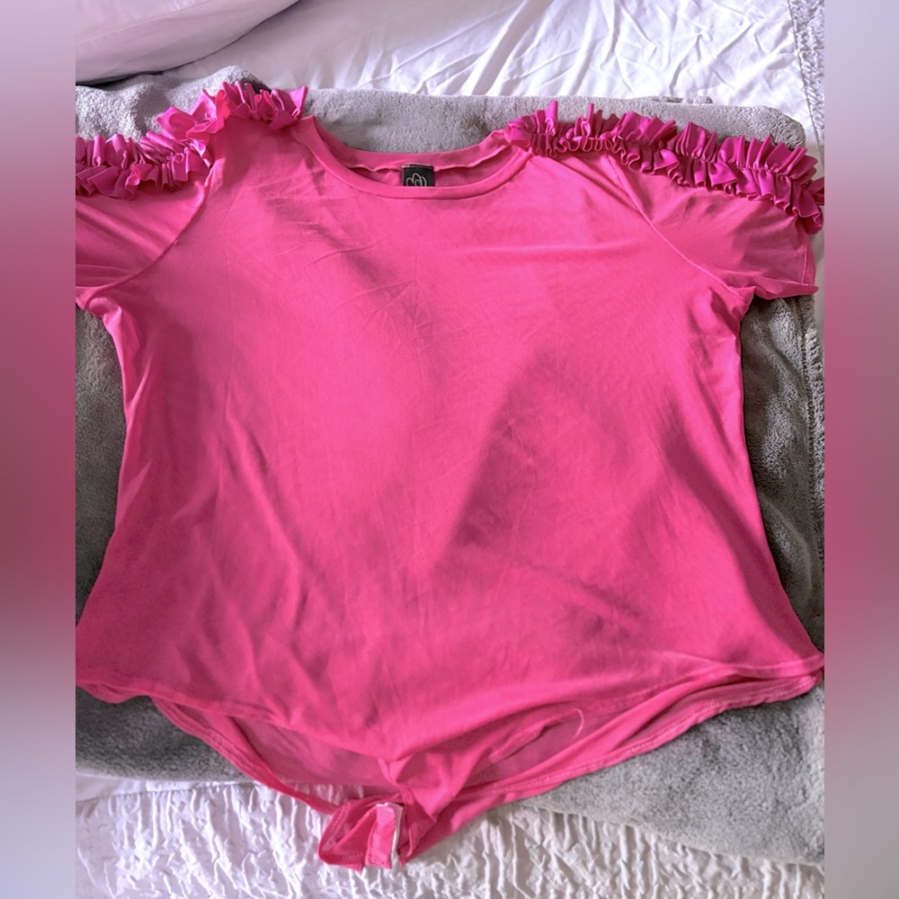 Heart Design Pink Mesh body suit